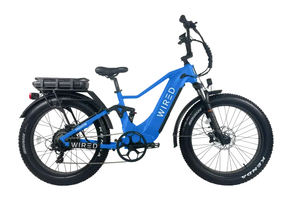 Wired Freedom 2025: Side profile 60V eBike featuring enhanced suspension components.