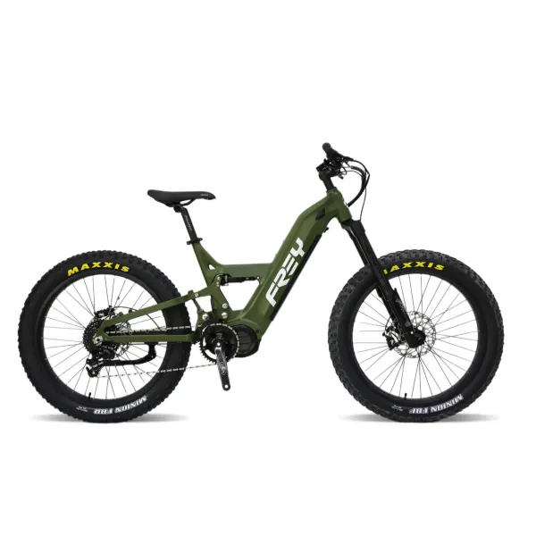 Frey CC Fatcat: Side profile high-performance mid-drive eBike with a rugged frame for off-road touring.