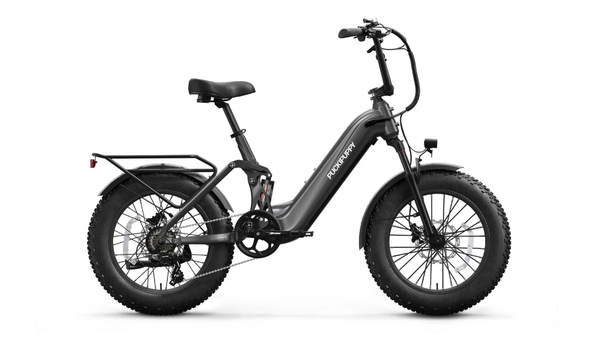 Puckipuppy Boxer: Side profile fat tire eBike featuring a plush saddle and comfortable ride.